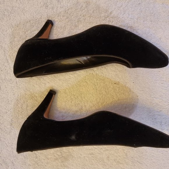 Talbots Velvet Pumps Heels 9.5M Genuine Leather Sole, Made in Italy, Never Worn - Picture 6 of 8